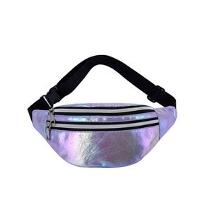 Wholesale Custom Logo Laser Women's Sports Fanny Pack Unique Shiny Holographic Waist Bag Zipper Closure PU <b>Material</b> Waterproof - Product Image 6