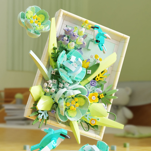 MJ13061 Cadre Photo Fleur Plante Rose Bleu Briques Enfants Modèle Blocs de Construction Assemblé Jouets Romantique Cadeau de Saint Valentin - Product Image 6
