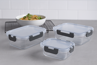 Récipients de Conservation Alimentaire en Verre avec Couvercles, Hermétiques et Anti-Fuite, pour la Préparation des Repas, le Déjeuner et les Restes, Lavables au Lave-Vaisselle