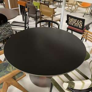 モダン北欧風磁器大理石天板ダイニングテーブルセット 6人掛け ソリッドウッドステンレススチール製 リビングルームデスク交渉用 - Product Image 4