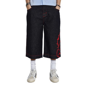 Nouvelle Arrivée Shorts en Jean Noirs Personnalisés d'Été Non Extensibles 100% Coton Coupe Ample Jorts Imprimés Grande Taille pour Hommes - Product Image 2