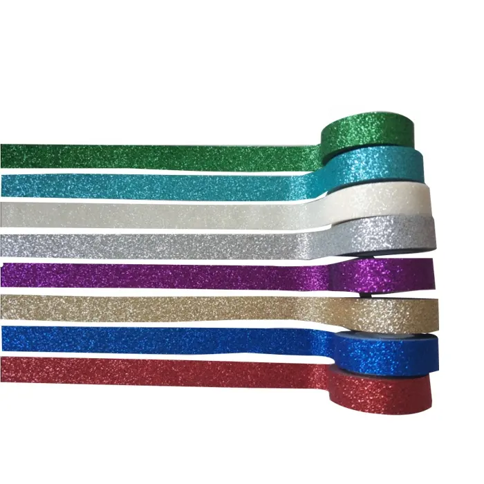 Cinta de papel Washi personalizada para decoración Raco, cinta Washi impresa personalizada, cinta adhesiva de papel Washi con purpurina autoadhesiva, cinta decorativa para el hogar