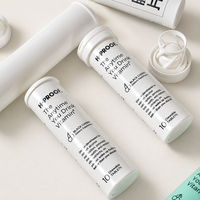 Conteneur cylindrique pour comprimés effervescents anti-fuite de qualité supérieure, avec bouchon spiralé en plastique PP, étiquette personnalisée, qualité alimentaire, en vrac, OEM