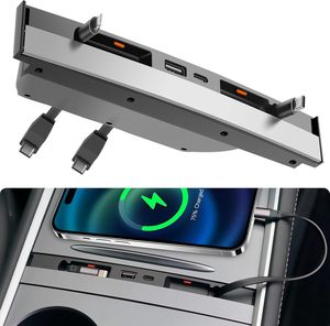 Hub <span class=keywords><strong>USB</strong></span> Station d'accueil cachée multi-ports Couvercle coulissant anti-poussière Chargeur rapide Compatible pour T-esla <span class=keywords><strong>Model</strong></span> <span class=keywords><strong>3</strong></span> Fast 2021-2024 - Product Image 2