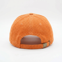 Topi Corduroy 6 Panel Bordir Logo Custom, Model Snapback Tanpa Struktur