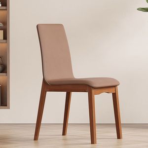 Juego de Sillas de Comedor Modernas y Lujosas para 4, 6 u 8 Personas, para Restaurante, Hotel, <span class=keywords><strong>Cocina</strong></span>, Cafetería, de Cuero, Madera Maciza, Impermeables, Estables, para Interiores, Blancas y Marrones, L010 - Product Image 6
