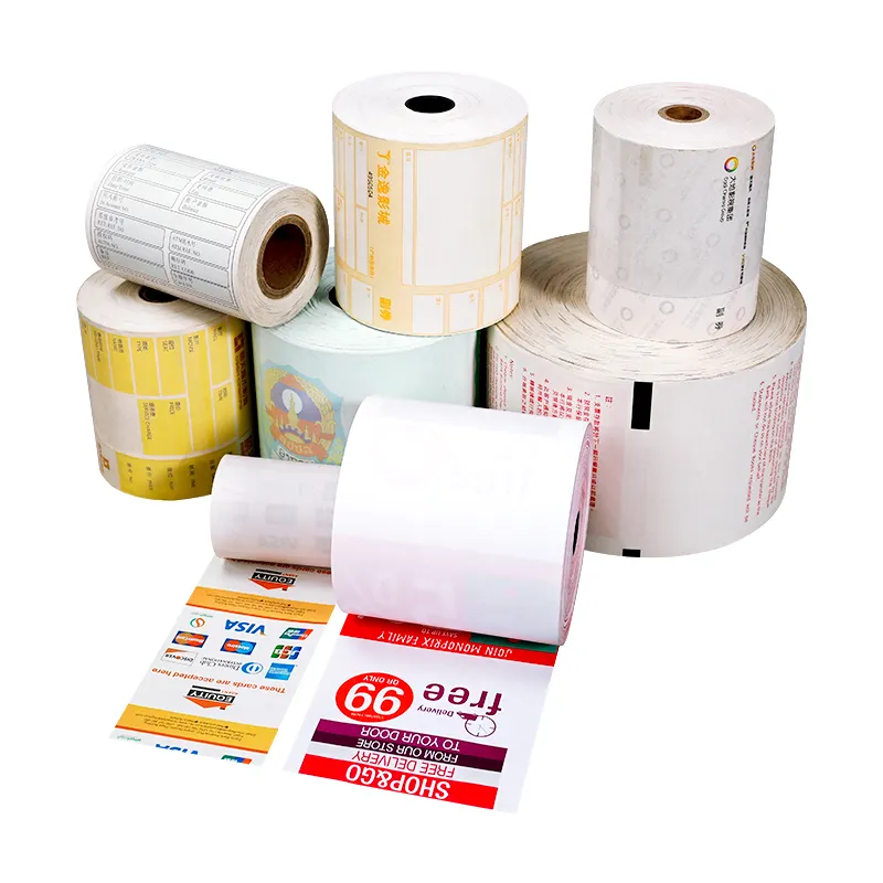 Customized Color Printing for Check Tape Thermal Paper Roll 48gsm/55gsm/70gsm 80mm 57mm