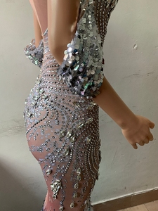 NOVANCE Abito da Cerimonia a Sirena con Paillettes e Spalle Fasciate Abito da Ballo a Sirena con Cristalli Splendente di Pura Bellezza - Product Image 6