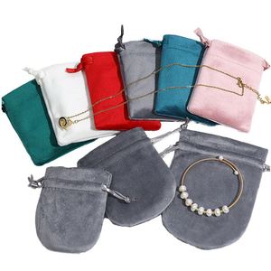 Pochette de rangement ovale en velours avec cordon de serrage, impression sérigraphiée du logo personnalisé, pour bijoux, cadeau pour boucles d'oreilles, taille personnalisée - Product Image 2
