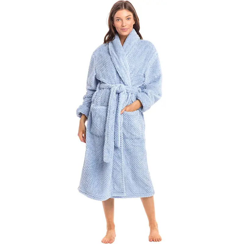 Wholesale Kimono Robe Velour Chevron Texture Bath Robes for Women