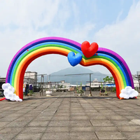 Arc gonflable extérieur de couleur blanche d'usine avec des lumières LED RVB pour la publicité d'événement éclairage gonflable arches LED arc-en-ciel