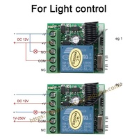 Télécommande sans fil DC 12V 1CH Relay 433Mhz Module récepteur pour l'apprentissage Code Transmitter Remote