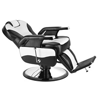 Chaise de barbier blanche et noire, chaise de salon noire bon marché pour salon de coiffure, mobilier de salon de beauté hydraulique pour salon