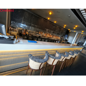 Comptoir de bar modulaire <span class=keywords><strong>LED</strong></span> lumineux et étanche en Corian blanc, surface solide, mobilier de bar en pierre illuminé - Product Image 2