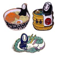 Épingle en émail de haute qualité, Badge Spirited Away Anime No Face, sans visage, Kanonashi, accessoire de mode, épingle en métal personnalisée