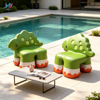 Chaise Moderne Sculpturale en Fibre de Verre Écologique et Durable pour Salon, Salle à Manger, Appartement, avec Design Dinosaure Cartoon