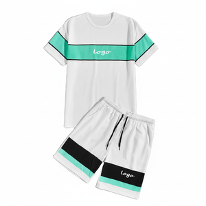 2025 ensemble 2 pièces personnalisé pour hommes ensemble short d'été à manches courtes pour hommes - Product Image 1