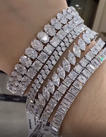 Bracelet tennis en or blanc 9k 14k 18k certifié IGI, bijoux fins, diamants cultivés en laboratoire de 2 mm à 5 mm, bracelet pavé de diamants