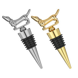 Tapón de Botella de Vino con Diseño de Dachshund en Dorado y Plateado, Elegante y Adorable, para Vino y Champán, Ideal para Bodas y Fiestas - Product Image 2