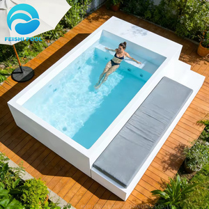 Piscina de Fibra de Vidrio Moderna y Económica para Jardín, Familiar, Tipo Resort, con Sofá Contenedor, Spa, Piscina Elevada para Exteriores - Product Image 1