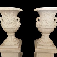 Vases en marbre de jardin de grande taille, kits de propagation haut de gamme, sculptés à la main, écologiques et durables – Vente en gros usine
