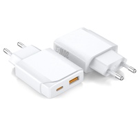 HNT OEM/ODM PD30W Pengisi Daya Dinding Ultra-Tipis Pengisian Cepat Adaptor Daya Portabel untuk iPhone Samsung USB-A Tipe-C Colokan EU