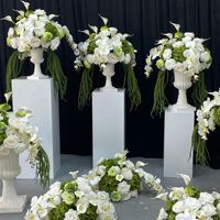 Boule de fleurs artificielles blanches, centre de table de mariage, arrangement floral artificiel, décoration de lieu de fête
