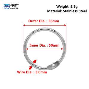 EWANG-Anillos de libros de acero inoxidable plateados de 2 pulgadas, en forma de O, para cuaderno - Product Image 2