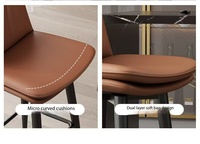 Tabouret de bar pivotant moderne avec dossier capitonné en tissu anti-griffures pour chat, chaise de comptoir