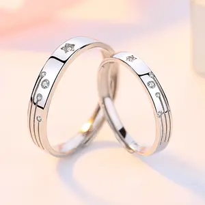 Aimeishi Fashion 925 sterling silver jewelry anti-allergy promise things cubic zircon couple finger ring