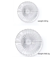 Plateau de service extra large en verre transparent 33 cm, bord festonné, plateau rond pour fruits, assiette de présentation pour mariage, banquet, décoration d'hôtel