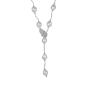 Korean Style Pearl Necklace Long Sweater Chain Leaf Pendant Imitation Pearl Women's Fashion Jewelry Gift - Product Image 5
