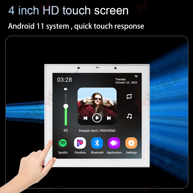 Touch Screen Smart Home Audio System Two-way Bleutooths Wall Amplifiers Ceiling Speakers Control Panel Tuya Android Music Player · image 3