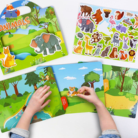 Marchandises au comptant 2024 vente chaude jouet éducatif autocollant feuille occupé livre réutilisable étanche dessin animé pour enfants activité préscolaire