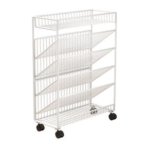 Estantería de 6 Niveles con Ruedas, Archivador Móvil <span class=keywords><strong>para</strong></span> Oficina en Casa, Estantería Moderna <span class=keywords><strong>para</strong></span> Dormitorio, Sala de Estar - Estantes de Almacenamiento - Product Image 5