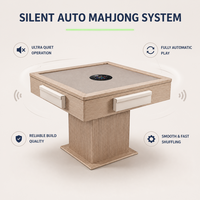 Table de Mahjong Automatique de Luxe Personnalisable avec Machine à Mélanger les Jetons Silencieuse, Pliable, pour 4 Joueurs, Pieds en Bois, Idéale pour Villa Moderne ou Salle de Jeu à Domicile