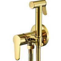 Ensemble de pistolet de pulvérisation pour bidet mural en laiton avec tuyau flexible de 120 cm, eau chaude et froide pour salle de bain