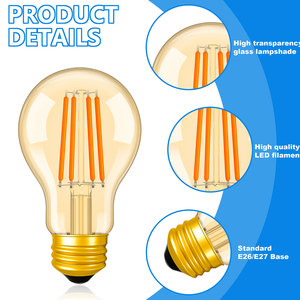 Cổ điển <span class=keywords><strong>Edison</strong></span> 2W-12W <span class=keywords><strong>Dimmable</strong></span> A60 dẫn bóng đèn SMD nguồn ánh sáng 2200K-3000K hổ phách rõ ràng <span class=keywords><strong>E27</strong></span> cho home & phòng tắm - Product Image 3