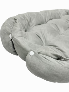OEM Top Seller Gris Suede Sleeping Dog Cojín Camas Esteras para mascotas con almohada funcional - Product Image 5
