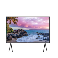Téléviseur LED intelligent portable OEM Standard 100 pouces DVT 4K UHD avec boîtier entièrement métallique noir, finition brossée, certifié CE FCC, pour usage hôtelier
