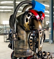 Sculpture de robot steampunk sur mesure de grande taille, art métallique, homme mécanique vintage, artisanat en fer, décoration industrielle, décoration pour la maison, le bureau, le bar