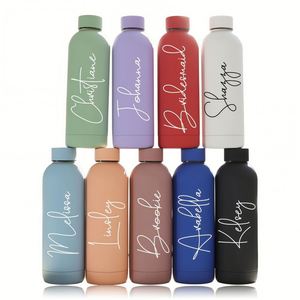 Bouteille d'eau en acier inoxydable personnalisée, thermos isotherme avec couvercle, gourde à double paroi sous vide pour cadeaux de mariage - Product Image 1