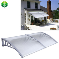 100% couvercle d'auvent de patio en aluminium protégé contre les UV 100% PC voile en polycarbonate abri d'auvent de balcon à commande électrique