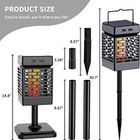 Kinven Garden Nouveau Style Lampe Anti-Moustiques Solaire Portable 3-en-1 Étanche en ABS pour Camping Extérieur et Contrôle des Insectes