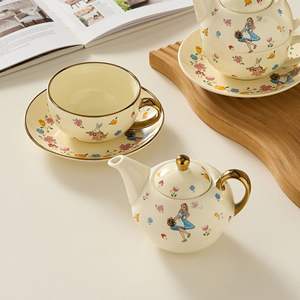 Ensemble tasse et soucoupe à café en céramique de haute qualité, ensemble de tasses de luxe pour le thé de l'après-midi - Product Image 5