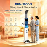 Báscula para el Cuidado de Personas Mayores DHM-900C-S Todo en Uno, Mide Altura, Peso, IMC, Presión Arterial y Frecuencia Cardíaca
