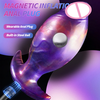 Jouets sexuels en silicone expansé Gelances, boule anale, billes internes rotatives, pompe magnétique portable, gode anal gonflable en acier