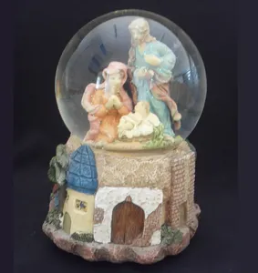树脂工艺宗教用品耶稣降生水球音乐盒雪球圣家家居装饰欧洲复活节厦门公仔
