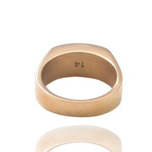 Bague pour homme en or avec pierre verte rectangulaire, sertie en clos, design géométrique, bijou tendance, cadeau - Product Image 2