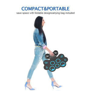 Konix kích thước lớn Trống điện tử <span class=keywords><strong>Pad</strong></span> kỹ thuật số Roll-up <span class=keywords><strong>Drum</strong></span> kit md668 to hơn âm thanh với màn hình LCD hiển thị - Product Image 6